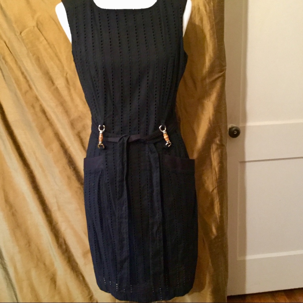 Black dress with belt